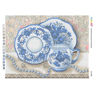 БС-3280 Гжель II. Схема для вишивки бісером