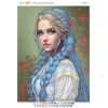 БС-3427 Дівчина з блакитними косами (частк. вишивка). Схема для вишивки бісером