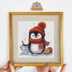 Набір для вишивки хрестиком "Пінгвін з горнятком кави" (VC-046)