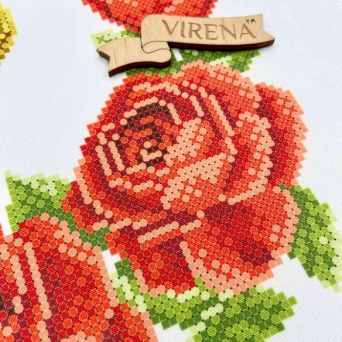 Рушник весільний великий "Червоні троянди з золотом" РВВ-059 (РВВ-059)