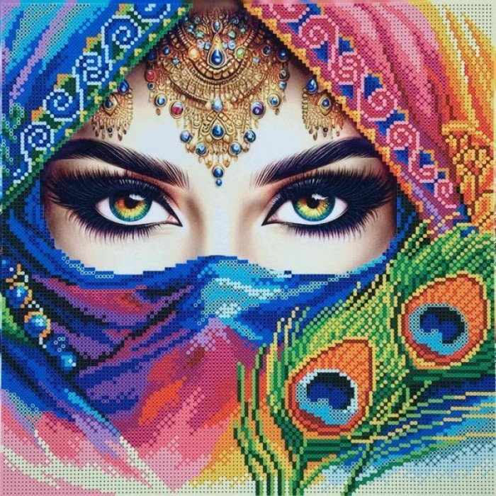 КВ-3010 Квадрат "Східна жінка". Схема для вишивки бісером