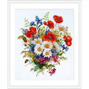 К-222А Луг цвіте. Мережка. Набір для вишивки хрестиком на Aida 16