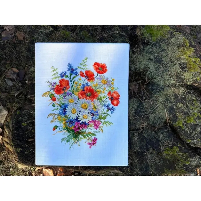 К-222А Луг цвіте. Мережка. Набір для вишивки хрестиком на Aida 16