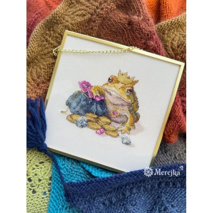 K-280A Набір для вишивки рахунковим хрестиком "Золота жаба" Мережка, Aida 16 ct
