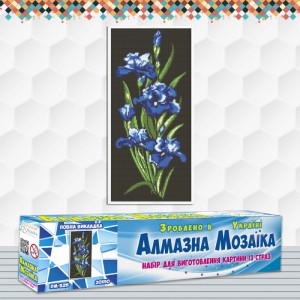 Алмазна вишивка (набір) "Сині іриси" (DM-325)