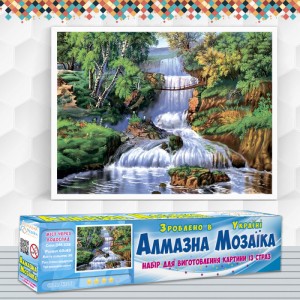 Алмазна вишивка (набір) "Міст через водоспад" (DM-338)