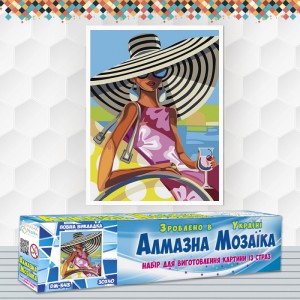 Алмазна вишивка (набір) "Дівчина з коктейлем" (DM-343)