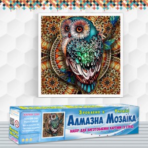 Алмазна вишивка (набір) "Яскрава сова" (DM-346)
