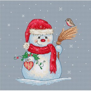 B1049 Сніговичок. Набір для вишивки хрестиком Luca-S