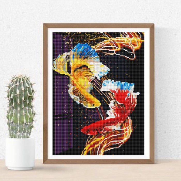 Алмазна мозаїка 30х40 "Кольорові рибки" SP078