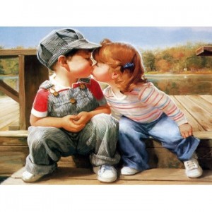 Алмазна мозаїка ColorArt 30х40см "Перший поцілунок" ST430