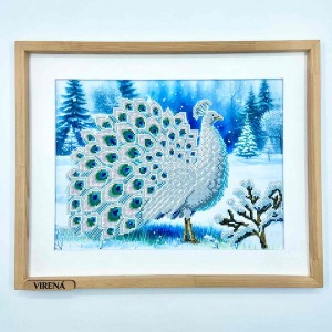 Схема для вишивки бісером "Зимовий білий павич" А3Н-563 (А3Н-563)