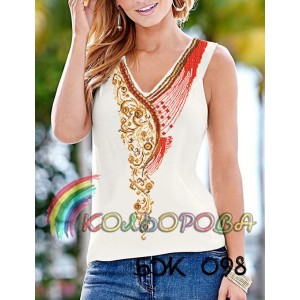 Блузка жіноча без рукавів БЖ-098. Заготовка під вишивку