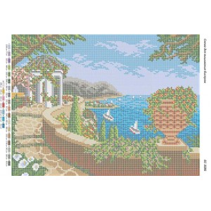 БС-3086 Альтанка біля моря. Схема для вишивки бісером