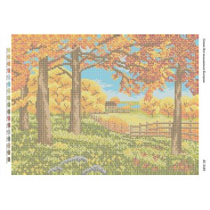 БС-3183 Осінній пейзаж. Схема для вишивки бісером