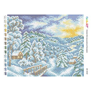 БС-4192  Пейзаж зима. Схема для вишивки бісером