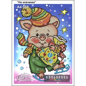 Картина для вишивки формату А4 059 "На ковзанах"