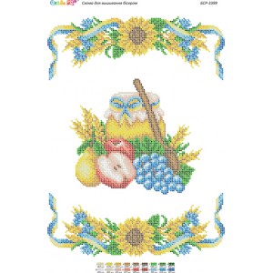 БСР-3399 Пасхальна Серветка (частк. вишивка). Схема для вишивки бісером