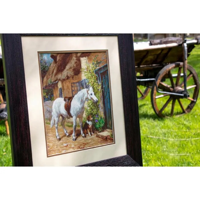 G572 У будиночка. Luca-S. Набір для вишивки нитками гобеленовим стібком