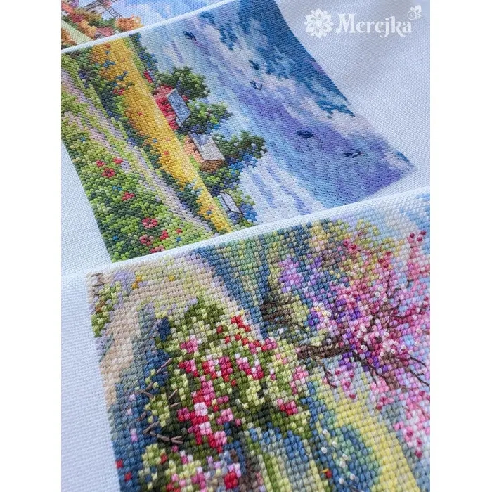K-279A Набір для вишивки рахунковим хрестиком "Літо" Мережка, Aida 16 ct