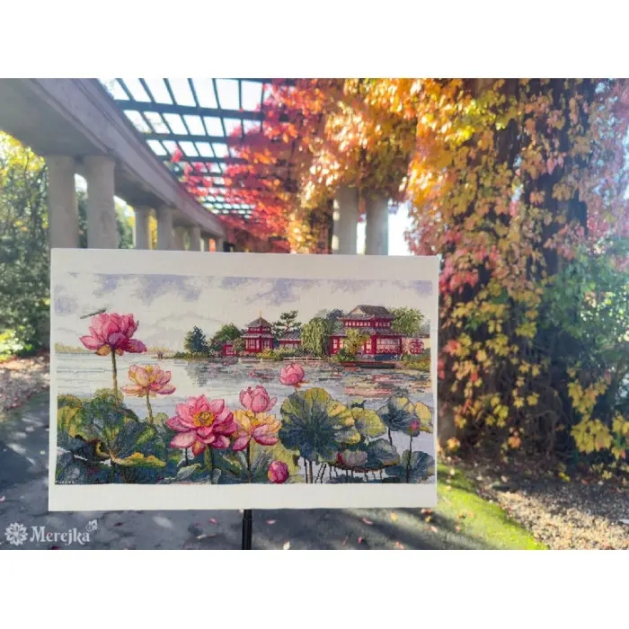 К-281 Набір для вишивки рахунковим хрестиком "Лотосова мрія" Мережка, Aida 16 ct