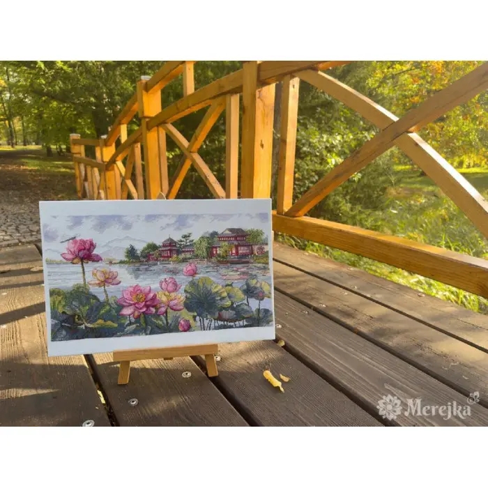 К-281 Набір для вишивки рахунковим хрестиком "Лотосова мрія" Мережка, Aida 16 ct