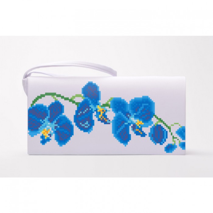 Заготовка клатча "Сині орхідеї" для вишивки бісером (КЛ183кБ1301)