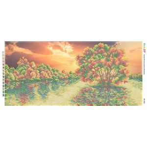 ПВ-2005  "Осінній захід біля річки" (частк. вишивка). Схема для вишивки бісером