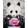 Алмазна вишивка (набір) "Панда з квіткою" (DM-414)