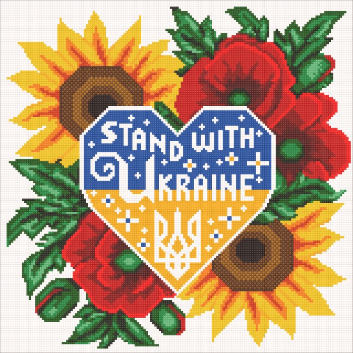 Алмазна вишивка (набір) "STAND WITH UKRAINE" (DM-423)
