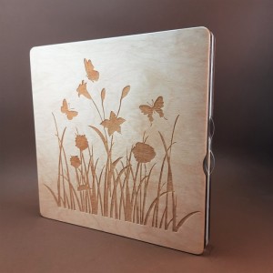 060171к Дерев'яний органайзер для бісеру Книжка на 60 комірок "Камиш", з двома акриловими кришками всередині, кожна комірка пронумерована