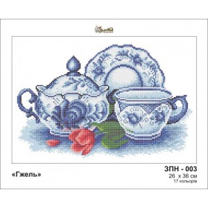 Схема картини Золота Підкова ЗПН-003 "Гжель" для вишивання бісером на шовку