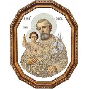 СЙІ-с Святий Йосиф з Ісусом (сепія). Схема для вишивки бісером