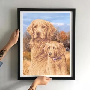 Схема картини Золота Підкова ЗПТ-014 "Вірні друзі" для вишивання бісером на шовку