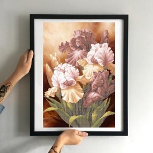 Схема картини Золота Підкова ЗПК-051 "Букет ірисів" для вишивання бісером на шовку