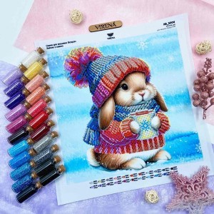 Квадрат "Зайчик з кавою" КВ 3004 (КВ-3004_Бісер)