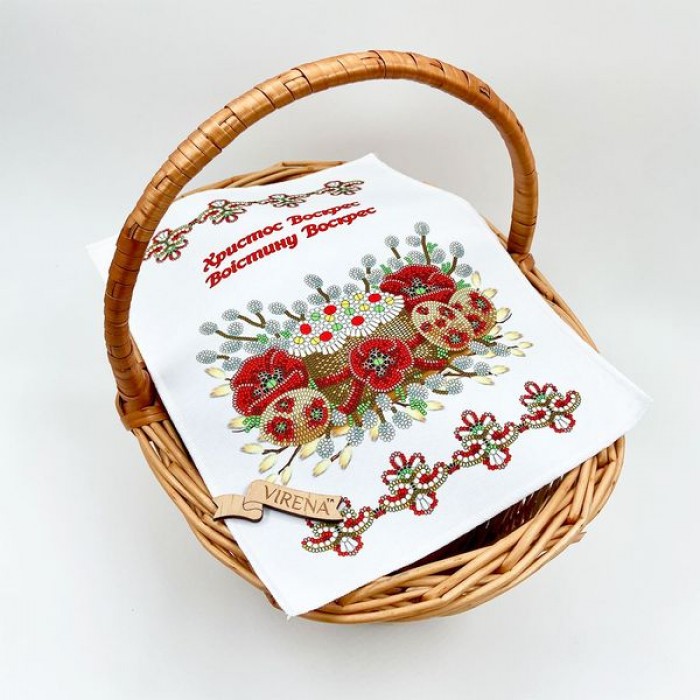 Рушник на пасхальний дитячий кошик РКМ-059 (РКМ-059). Для вишивки бісером