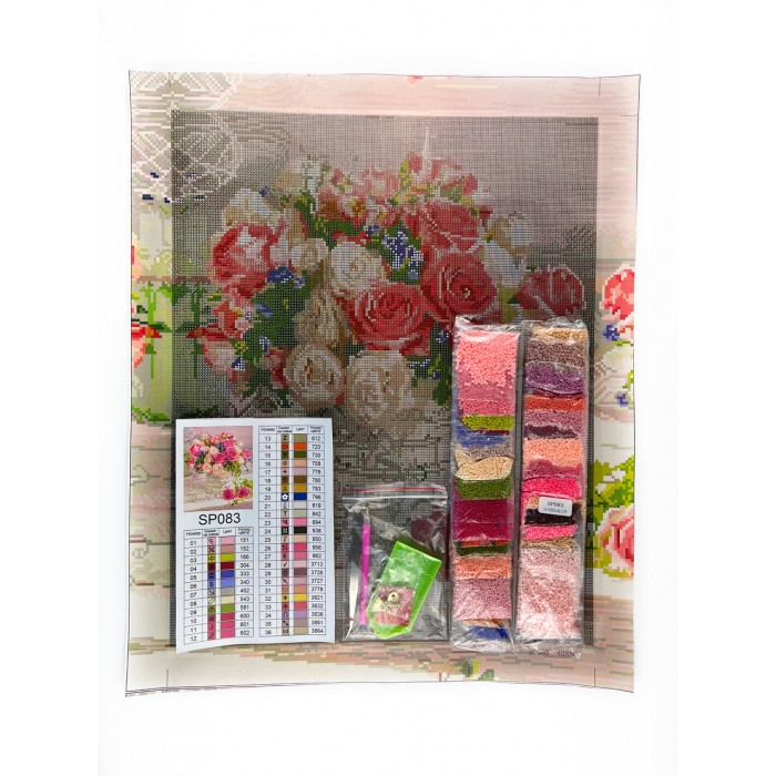 Алмазна мозаїка 40х50 "Красиві троянди" SP083