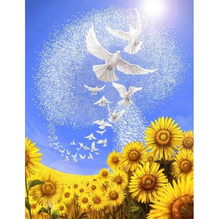 Алмазна мозаїка 30х40см "Голуби миру" ST483