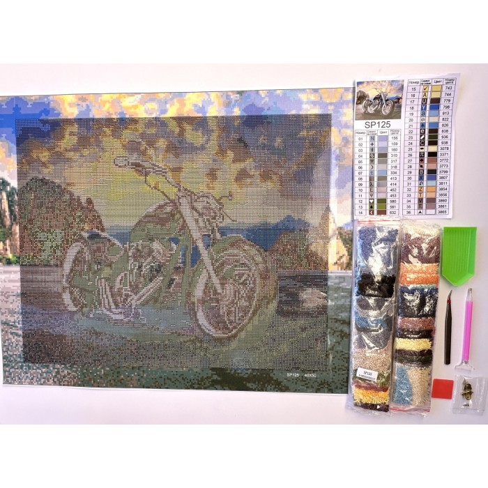 Алмазна мозаїка 40x50 "Мотоцикл" SP125
