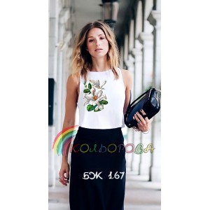 Блузка жіноча без рукавів БЖ-167. Заготовка під вишивку