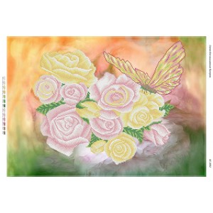 БС-2052 Троянди (частк. вишивка). Схема для вишивки бісером