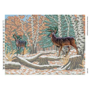БС-3101 Олені. Схема для вишивки бісером