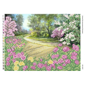 БС-3223 Троянди біля дороги. Схема для вишивки бісером