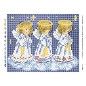 БСР-4060 Різдвяні янголята. Схема для вишивки бісером
