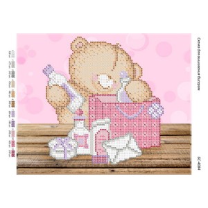 БС-4084 Мишка збирає подарунок. Схема для вишивки бісером