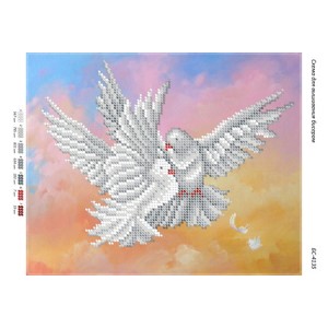 БС-4135 Голуби. Схема для вишивки бісером