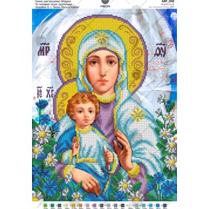 Схема для вишивки бісером за мотивами ікони О.Охапкіна «Божа Мати з Ісусом» (А3Р-032)