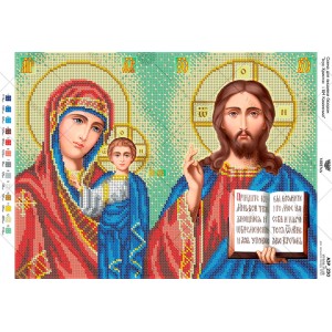 Схема для вишивки бісером "Ісус Христос і БМ Казанська" (А3Р-230)