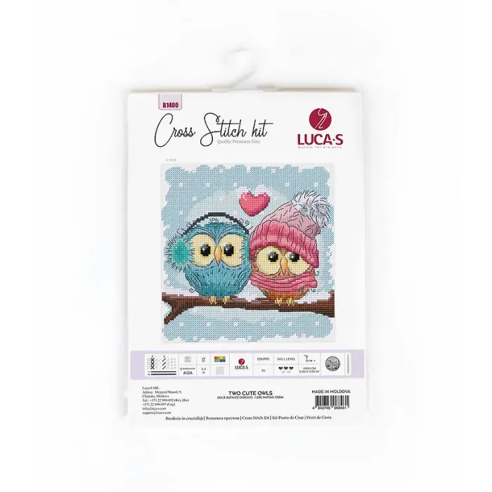 B1400 Дві милі сови. Luca-S. Набір для вишивки хрестиком